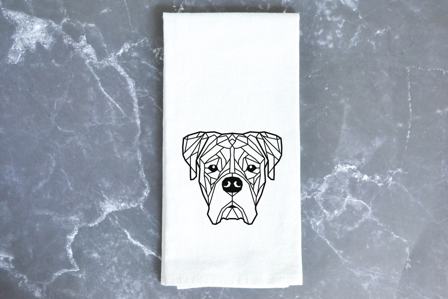 Custom Geometric Boxer Dog Towel
