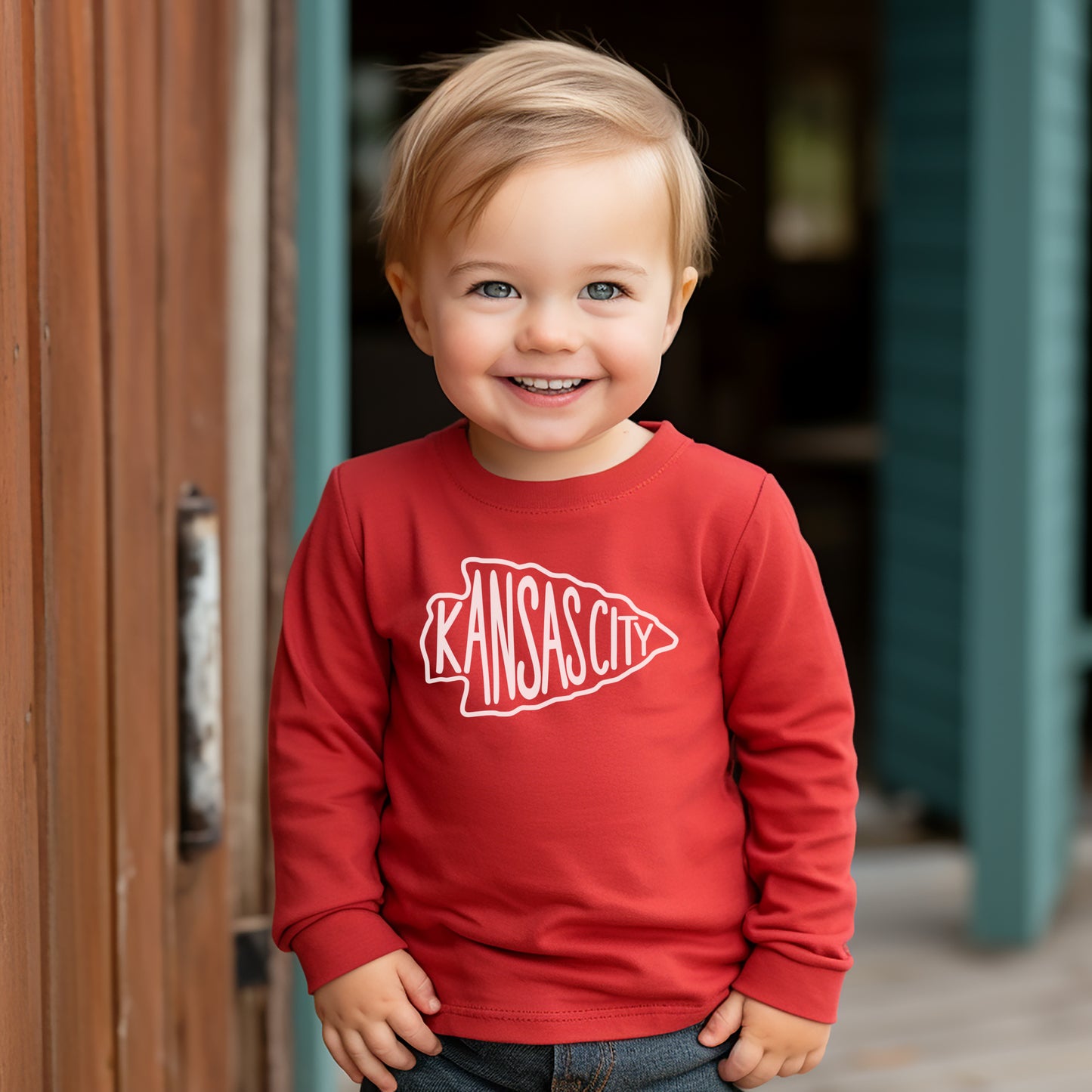 Kids KC Arrowhead | Red, white, or black | Long & Short Sleeve T-Shirt