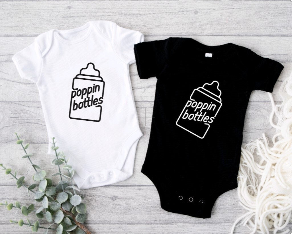 Poppin Bottles Gerber ONESIE® brand unisex onesie 0-3, 6-9 & 3-6 months funny onesie popping bottles baby shower gift bodysuit