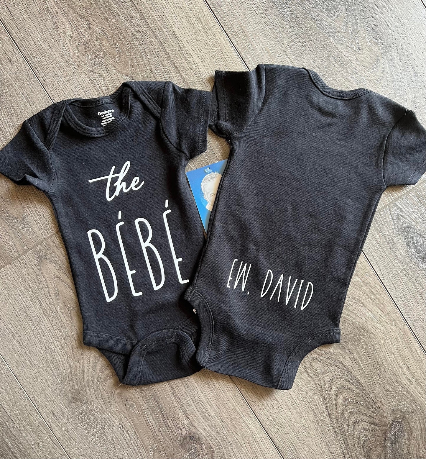 The bebe ew david black Gerber ONESIE® brand 0-3 3-6 & 6-9 months baby shower gift schitts creek gift Moira Rose Alexis Rose bodysuit unisex