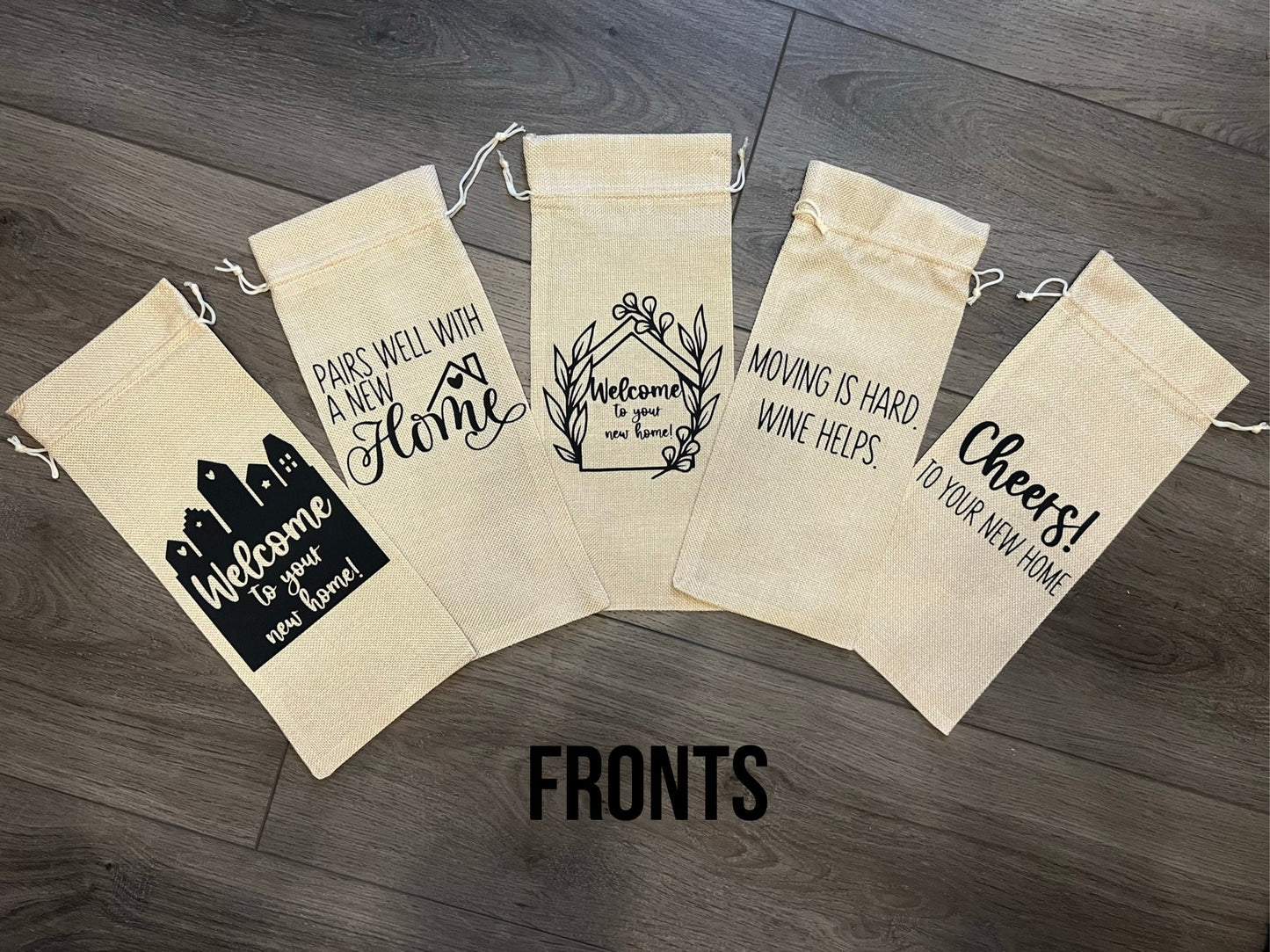 Welcome to Your New Home | Custom wine / liquor gift bags | realtors closing gift housewarming buyers sellers | welcome