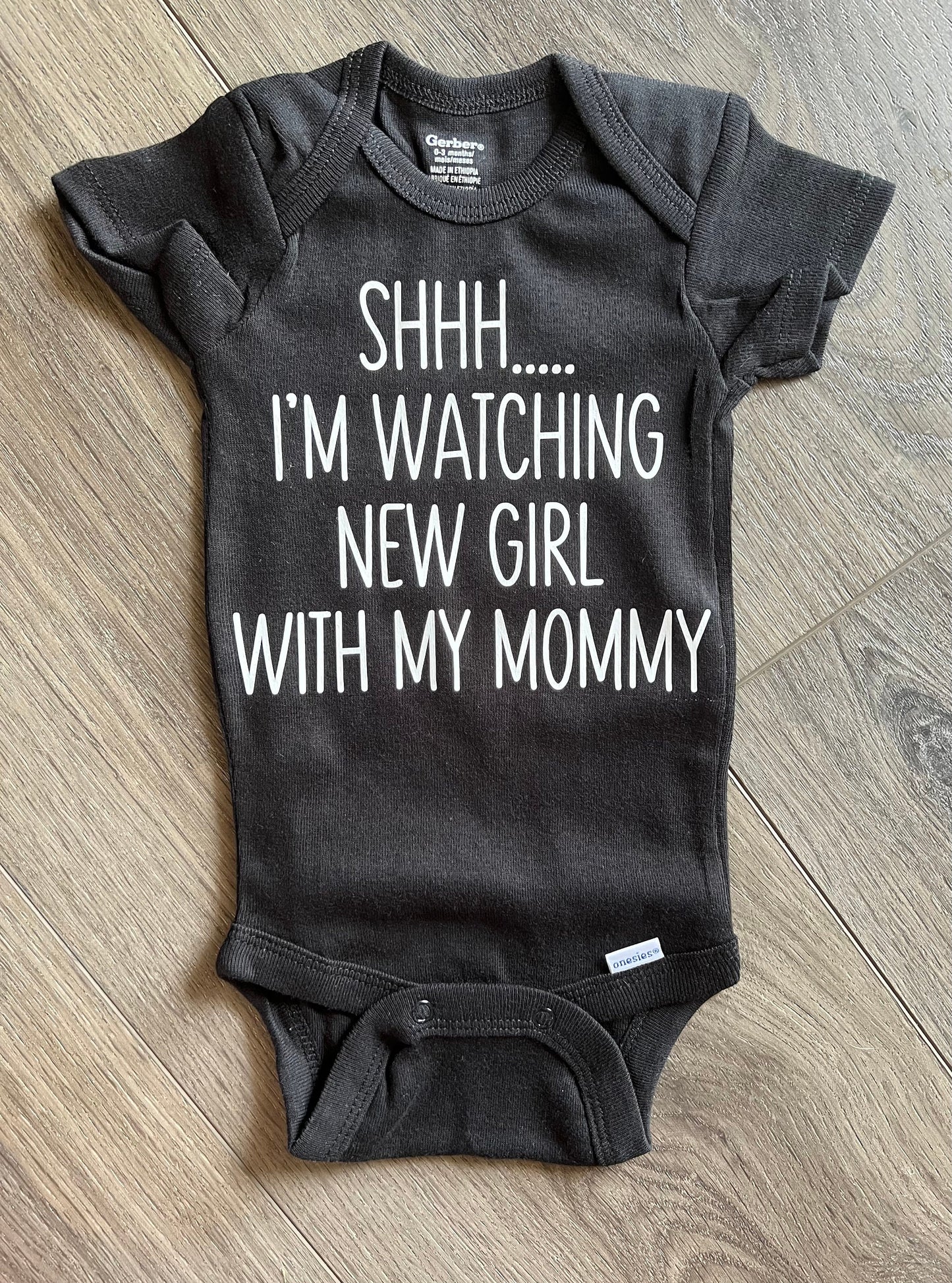 CUSTOM! shh I'm watching with my ___ 0-3 6-9 & 3-6 months funny Gerber ONESIE® brand Personalized Baby Shower Gift