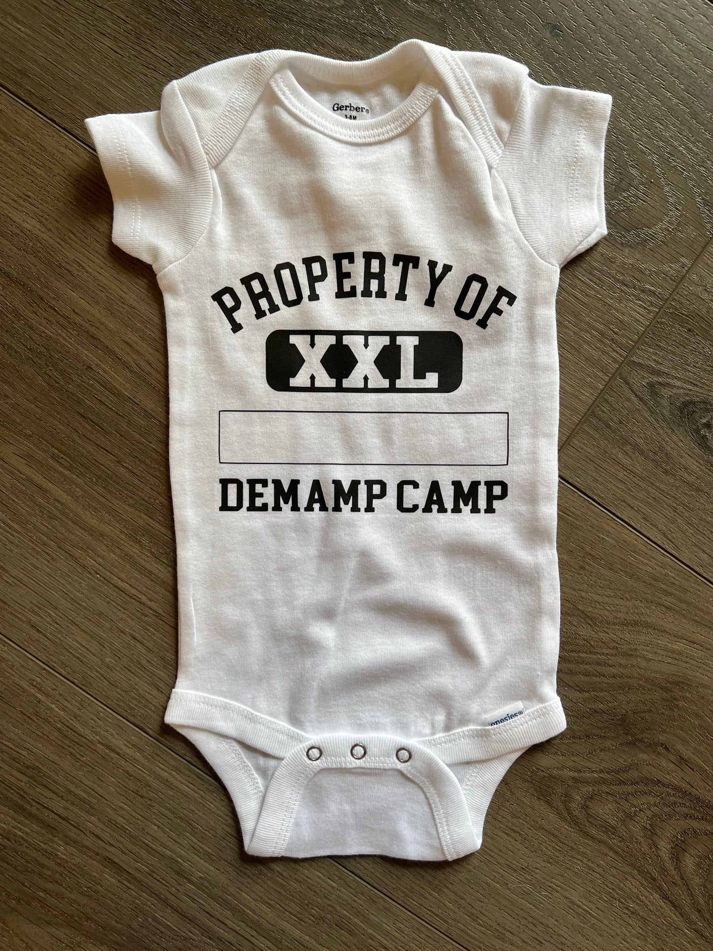 Demamp Camp Gerber ONESIE® brand baby shower gift 0-3, 3-6, 6-9 months Workaholics Fan Gift Adam Devine