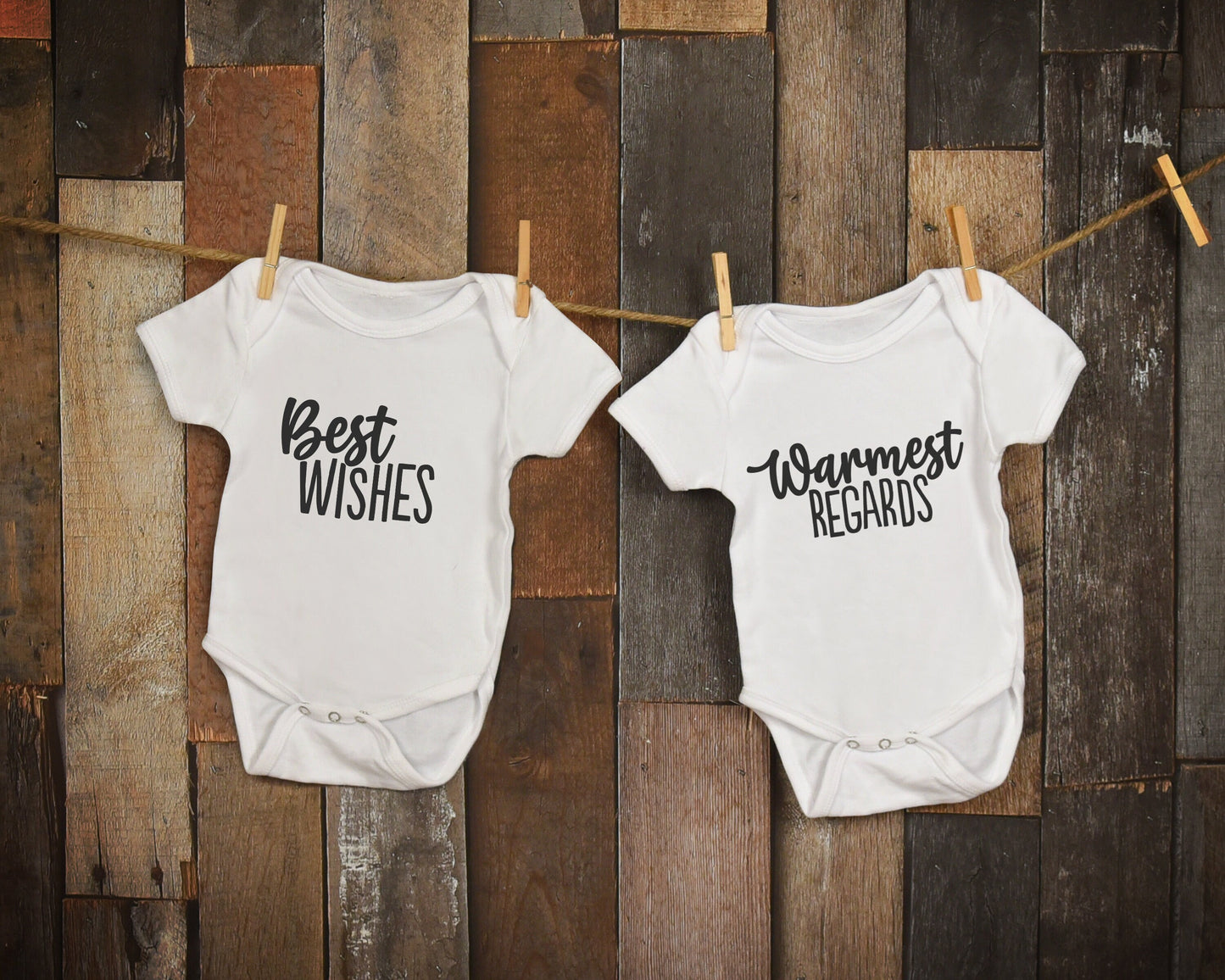 2 PACK Best Wishes, Warmest Regards | ONESIE® brand 0-3, 3-6 & 6-9 months Twin baby shower sprinkle gift schitts creek gift bodysuit unisex