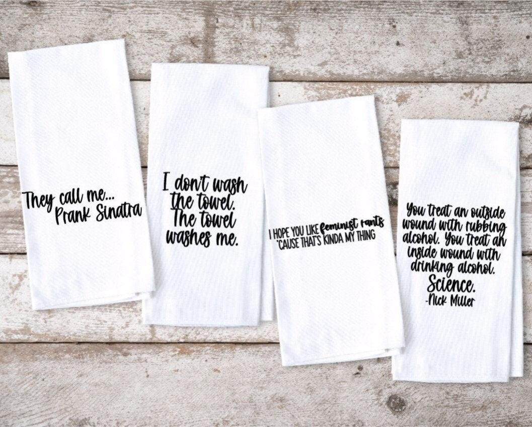 New Girl 4 Pack Funny Kitchen Towel housewarming gift New Girl Merch