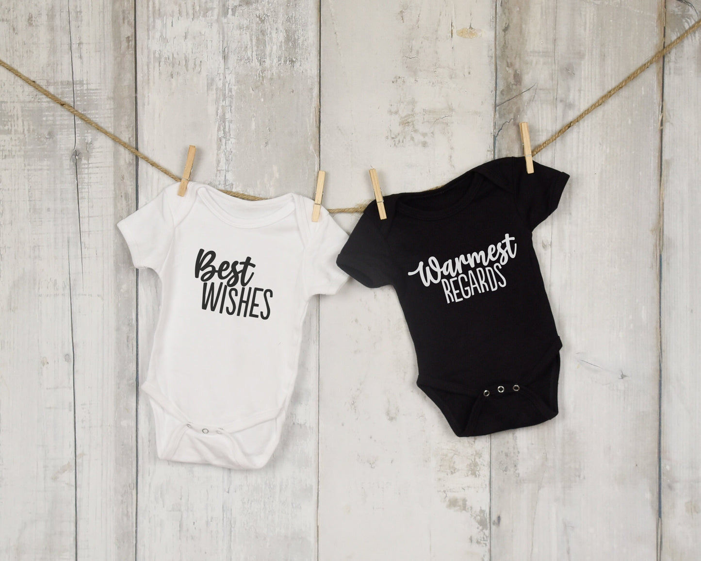 2 PACK Best Wishes, Warmest Regards | ONESIE® brand 0-3, 3-6 & 6-9 months Twin baby shower sprinkle gift schitts creek gift bodysuit unisex