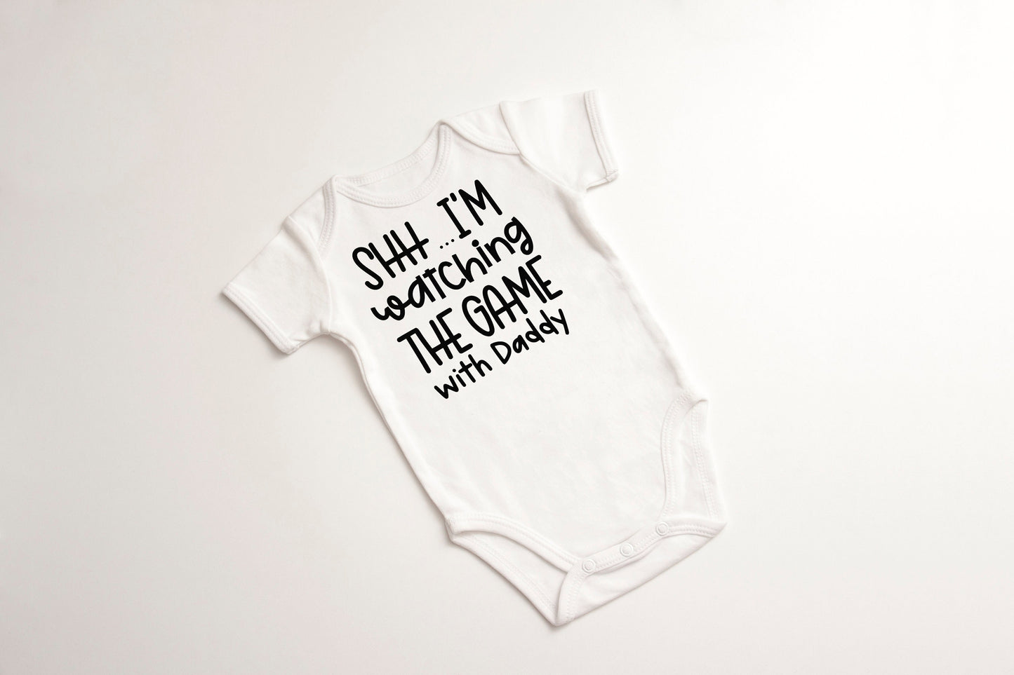 Shh.. I'm Watching the Game With Daddy | Gerber ONESIE® brand unisex 0-3, 6-9, 3-6 months baby bodysuit KC Kansas City Football