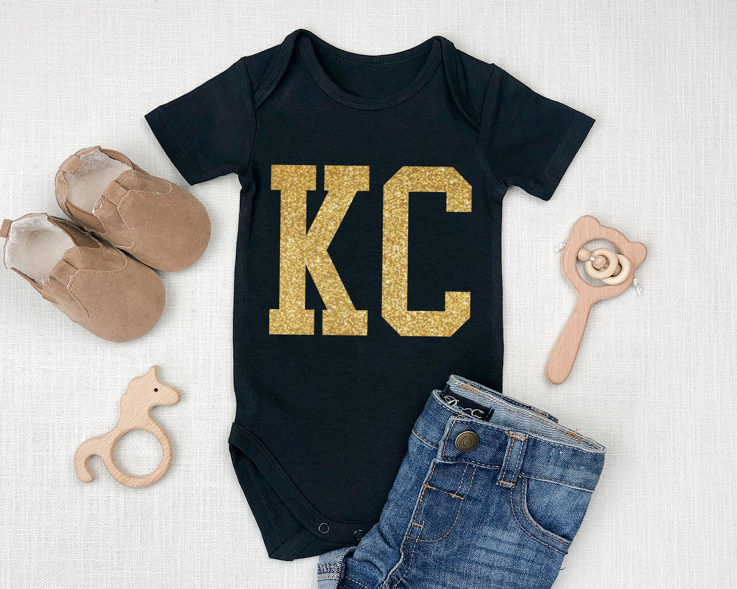 Big KC Gerber onesie® brand unisex baby bodysuit | Kansas City | Arrowhead | Made here in KC!