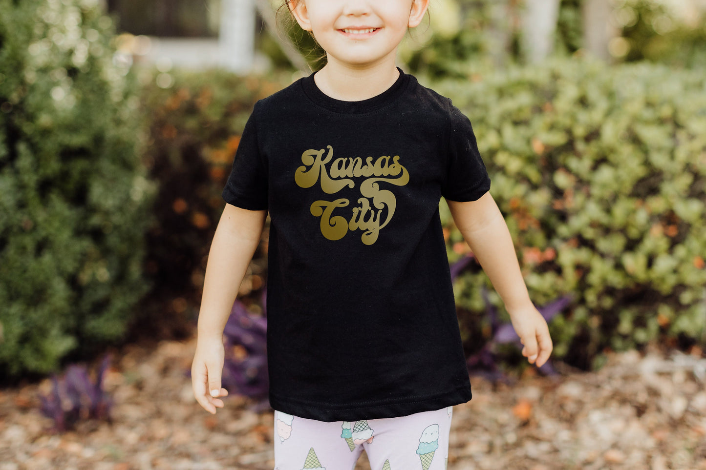 MADE IN KC! Toddler Retro Kansas City Red Gold White Black Long & Short Sleeve T-Shirt | Perfect for Game Day! | Soft!