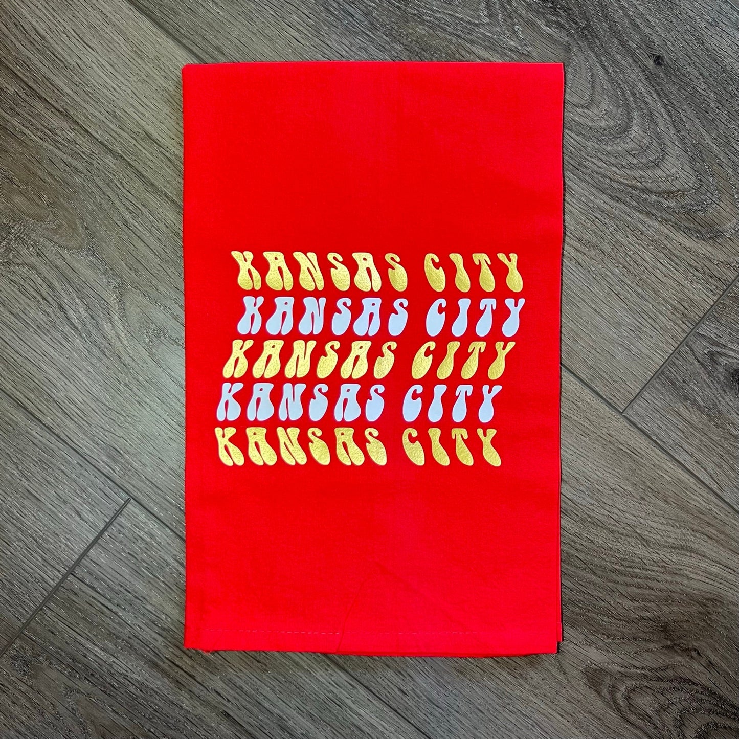 MADE IN KC! Retro Kansas City Kitchen Towel - Perfect for game day! Housewarming Gift - Football at Arrowhead - First Apartment/House