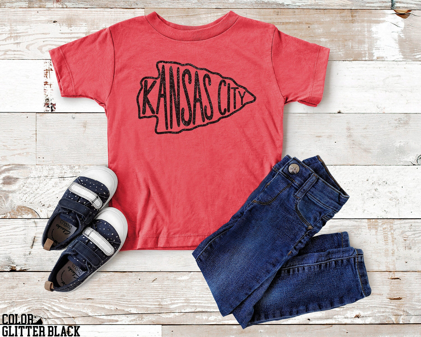 Kids KC Arrowhead | Red, white, or black | Long & Short Sleeve T-Shirt