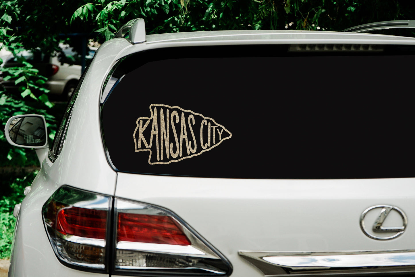 Kansas City Arrowhead Decal for Car, Truck, Water Bottle, Tumbler Sticker KC Football