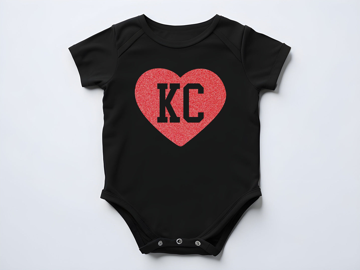 Made in Kansas City , KC Heart | Gerber onesie® brand unisex baby bodysuit | Kansas City Arrowhead Football