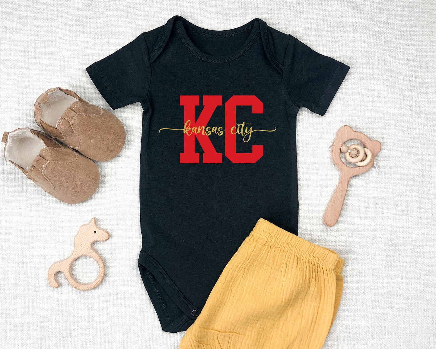MADE IN KC Modern Kansas City Gerber onesie® brand unisex 0-24 months baby shower gift bodysuit