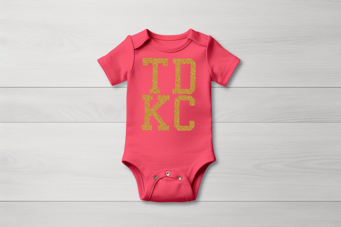 Made in Kansas City TD KC , Touchdown Kansas City Football | Arrowhead Gerber onesie® brand unisex baby bodysuit |