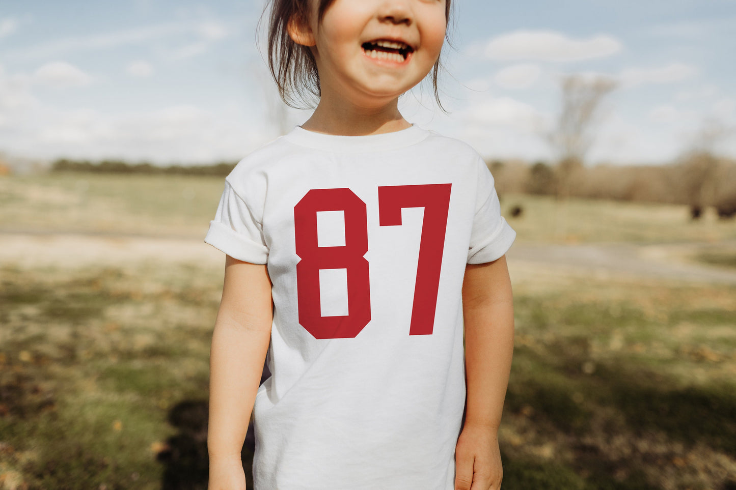 MADE IN KC 87 Toddler Kansas City Arrowhead Red Sweatshirt Long & Short Sleeve T-Shirt Kelce | Perfect for Game Day! | Soft!