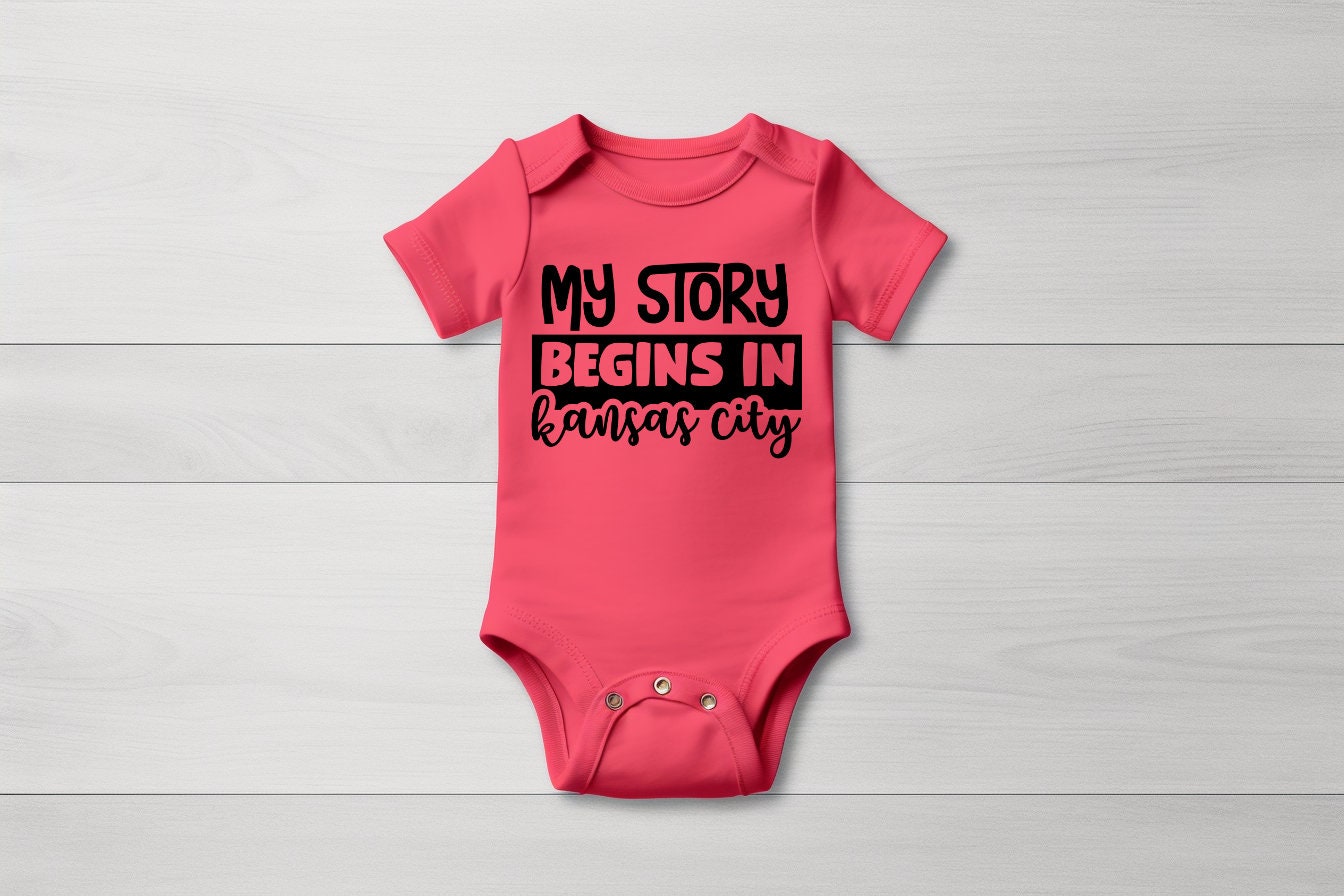 MADE IN KC Modern Kansas City Gerber onesie® brand unisex 0-24 months baby shower gift bodysuit