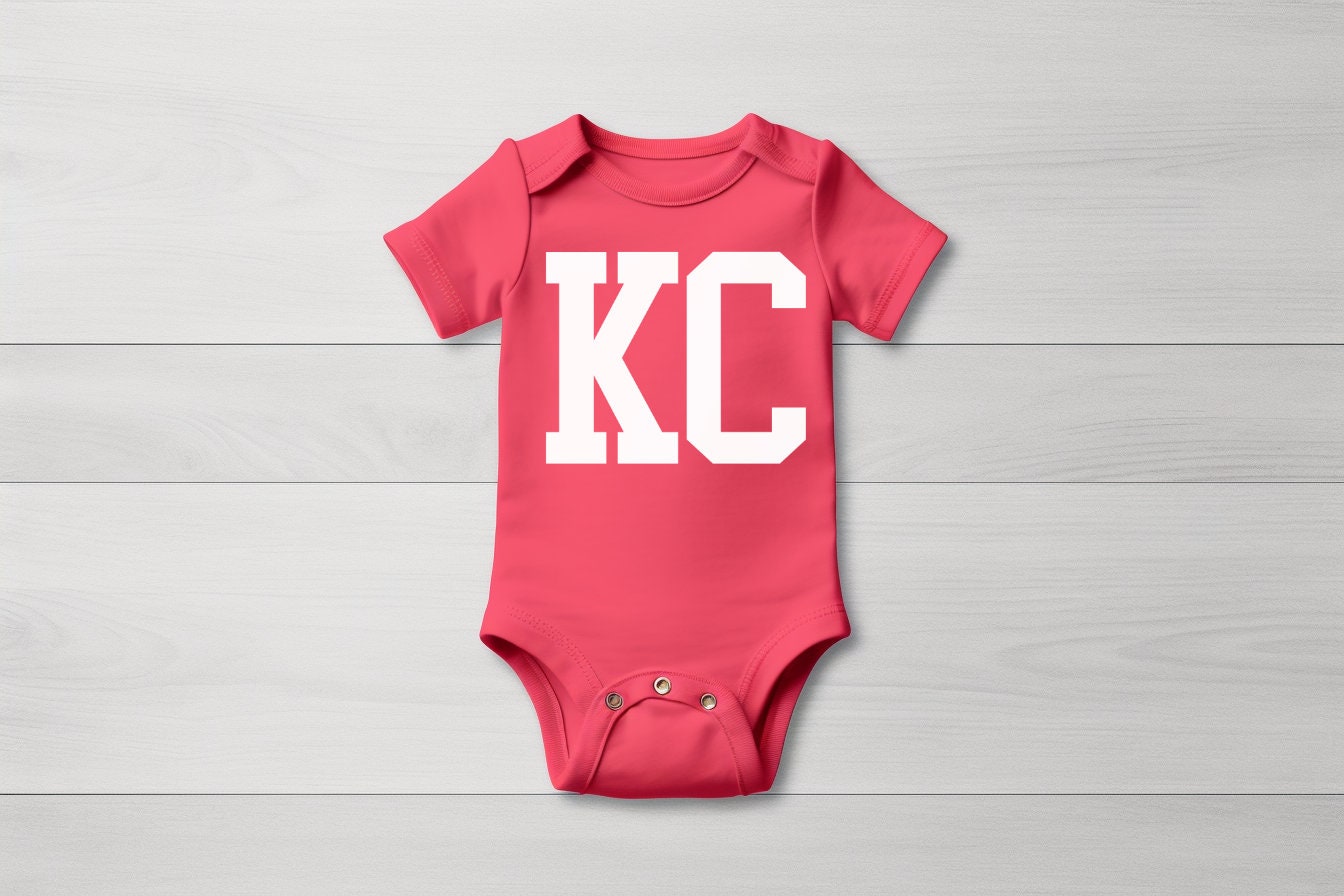 MADE IN KC Kansas City Football Jersey Gerber onesie® brand unisex 0-18 months baby shower gift bodysuit Arrowhead