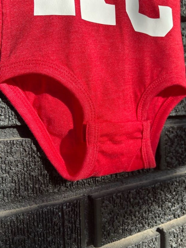 MADE IN KC Kansas City Football Jersey Gerber onesie® brand unisex 0-18 months baby shower gift bodysuit Arrowhead