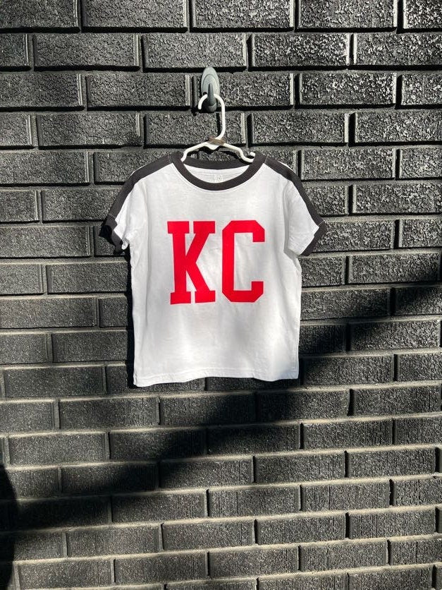 Toddler Big Block KC Ringer Tee | Made in Kansas City | Vintage Retro | Limited Edition T-Shirt | Perfect for Game Day! | Soft! | 2T 3T 4T