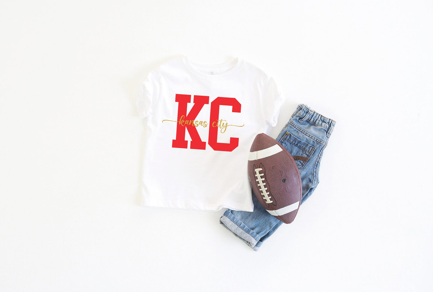 MADE IN KC Kansas City Cute Toddler Tee | Perfect for Game Day! | Super Soft! | Red Black or White Sweatshirt Long & Short Sleeve T-Shirt T