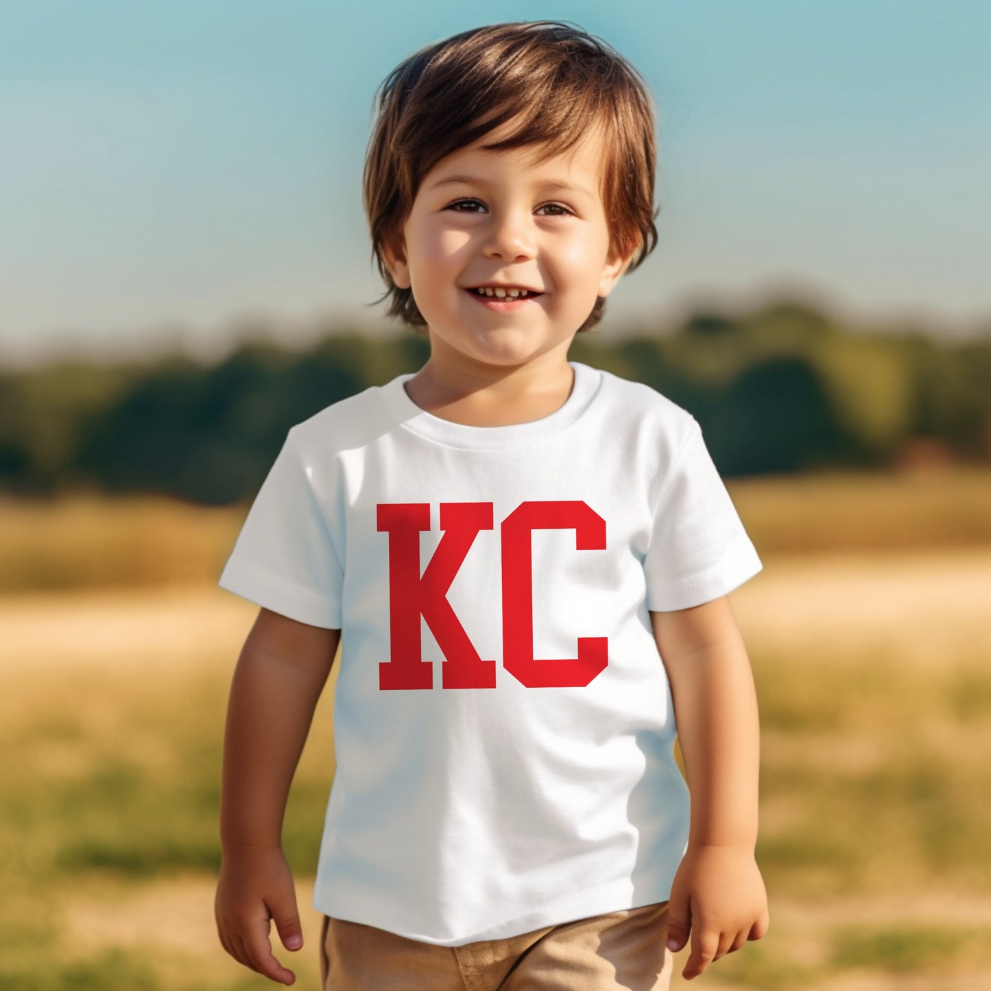 MADE IN KC Big Block Kansas City Toddler Arrowhead Red Sweatshirt Long & Short Sleeve T-Shirt | Perfect for Game Day! | Super Soft!