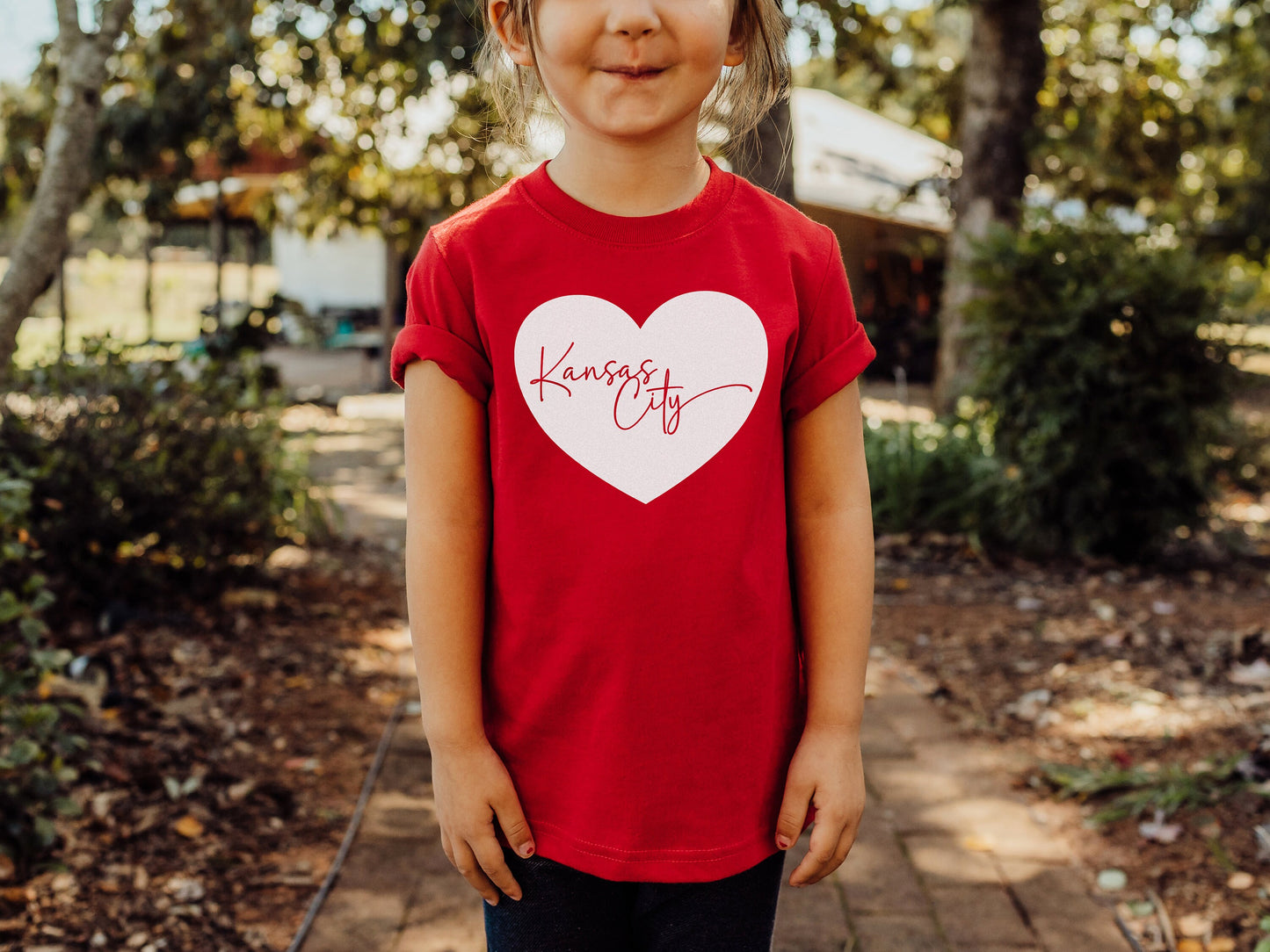 MADE IN KC Toddler Kansas City Heart Red Sweatshirt Long & Short Sleeve T-Shirt | Perfect for Game Day! | Super Soft!