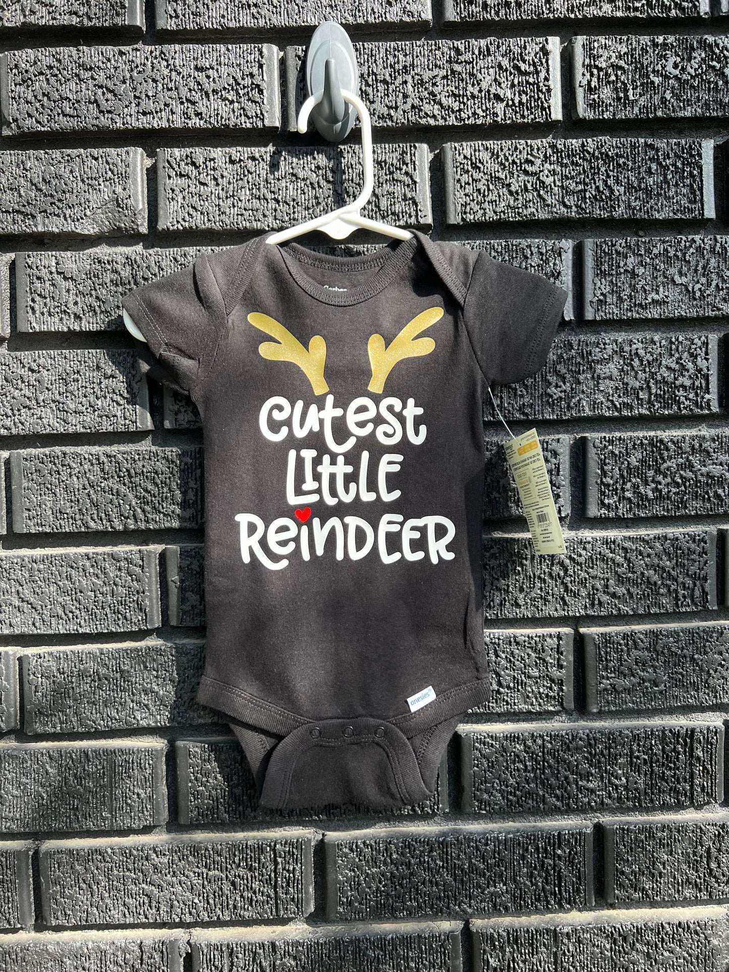 Cutest Little Reindeer Holiday Gerber ONESIE® Brand unisex 0-24 months baby bodysuit Christmas Outfit