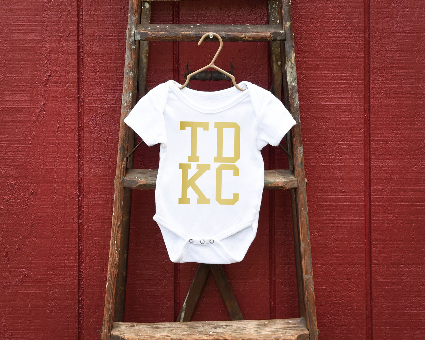 Made in Kansas City TD KC , Touchdown Kansas City Football | Arrowhead Gerber onesie® brand unisex baby bodysuit |