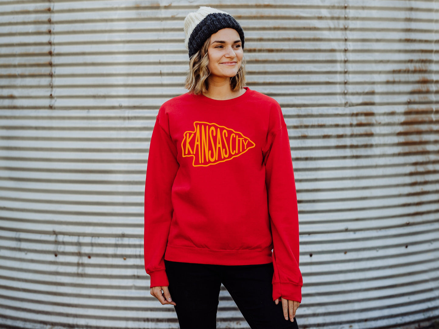 Pick Arrowhead Color Kansas City Red T-Shirt or Sweatshirt | Made here in KC! | Perfect for Game Day! | Soft!
