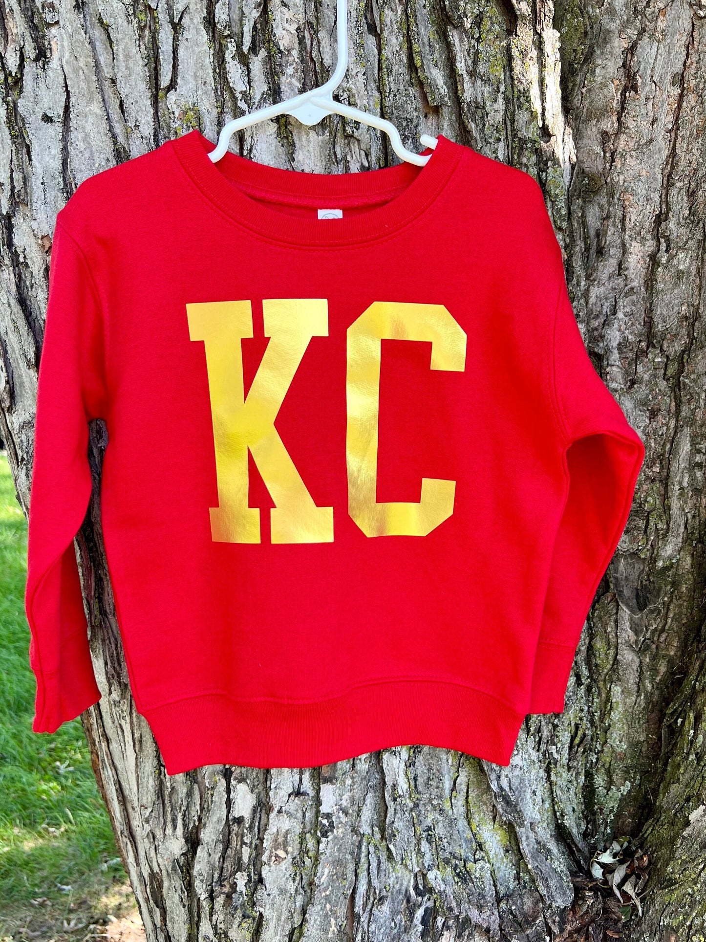 MADE IN KC Big Block Kansas City Toddler Arrowhead Red Sweatshirt Long & Short Sleeve T-Shirt | Perfect for Game Day! | Super Soft!