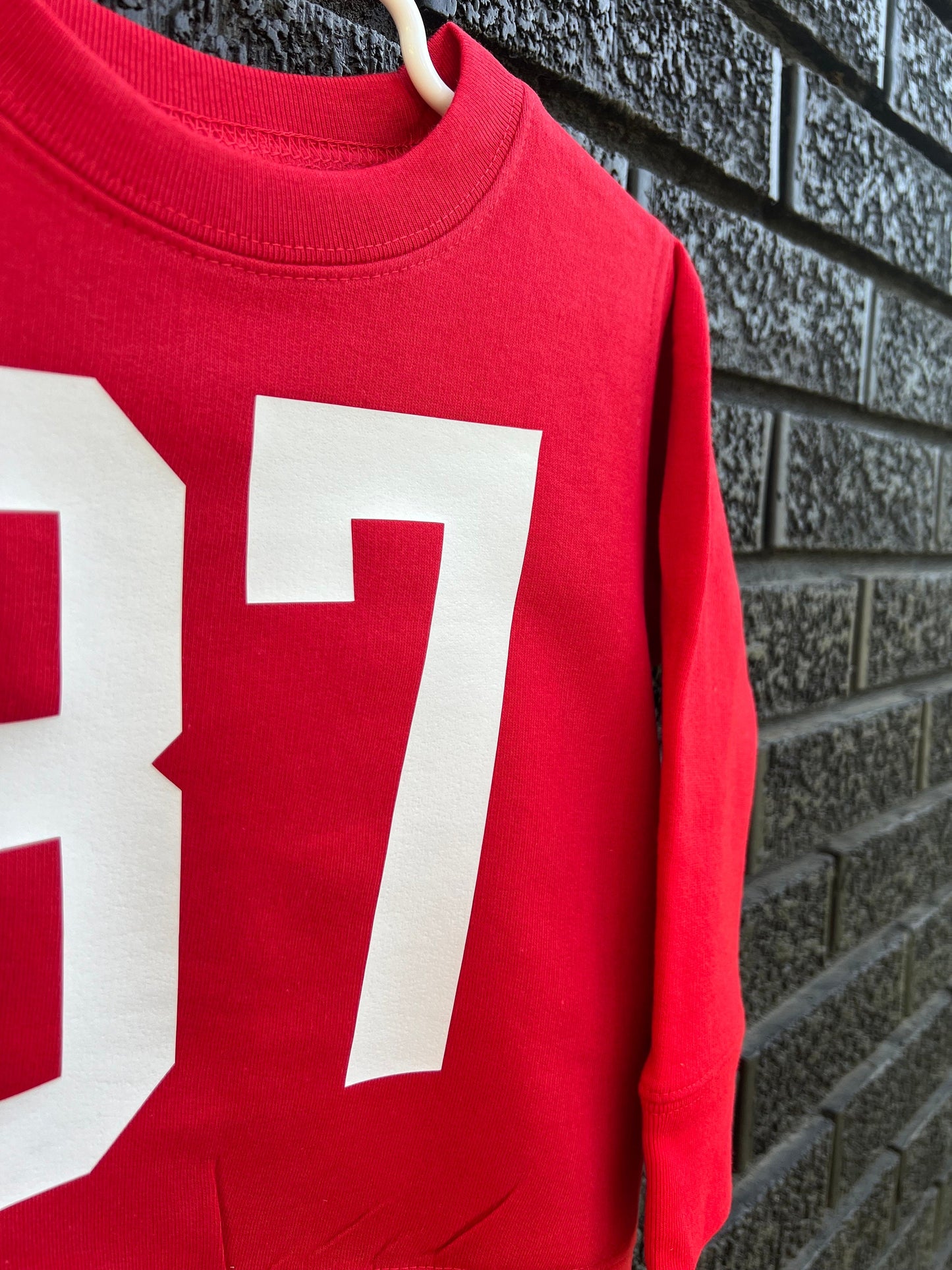 MADE IN KC 87 Toddler Kansas City Arrowhead Red Sweatshirt Long & Short Sleeve T-Shirt Kelce | Perfect for Game Day! | Soft!