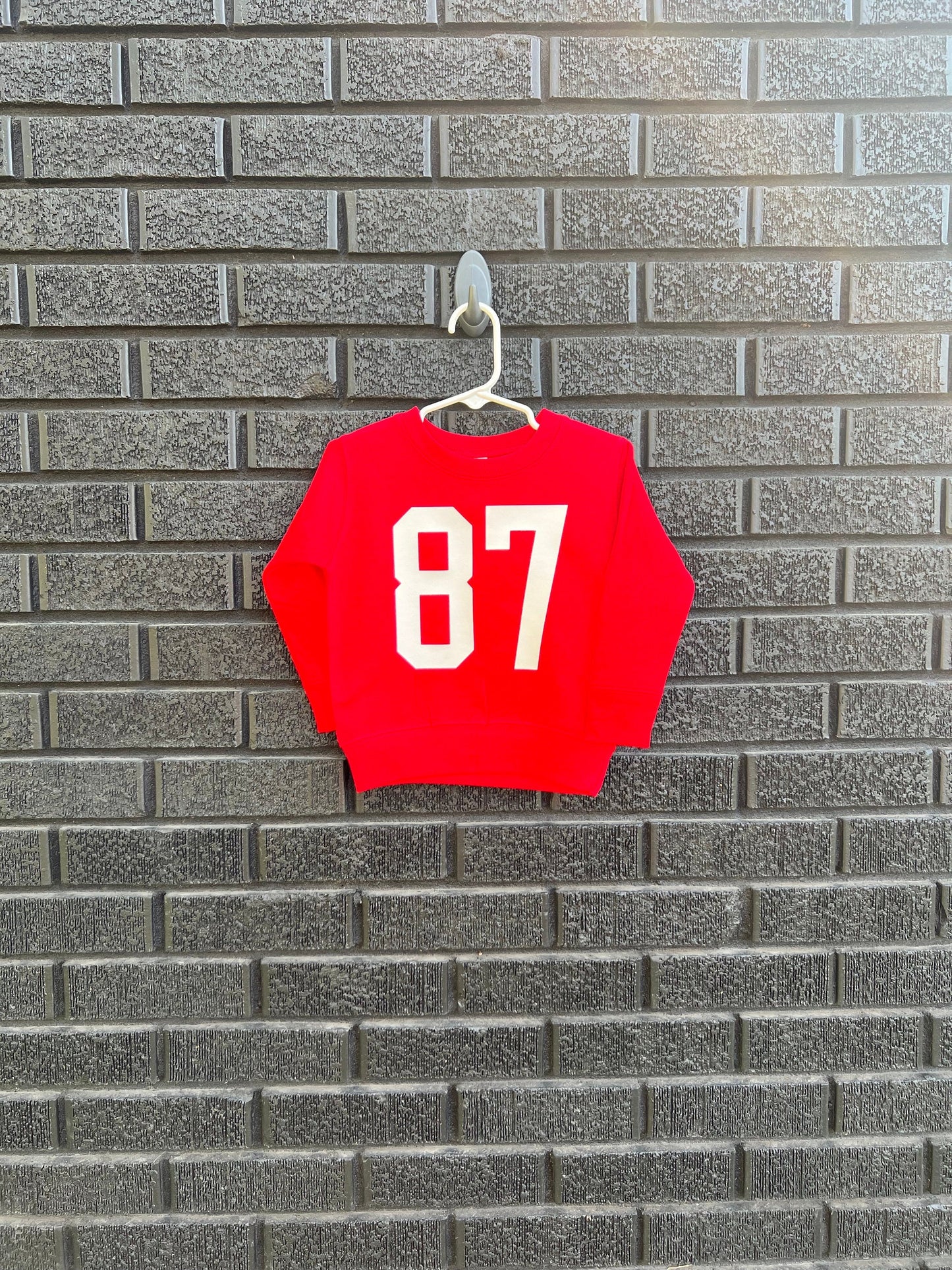 MADE IN KC 87 Toddler Kansas City Arrowhead Red Sweatshirt Long & Short Sleeve T-Shirt Kelce | Perfect for Game Day! | Soft!