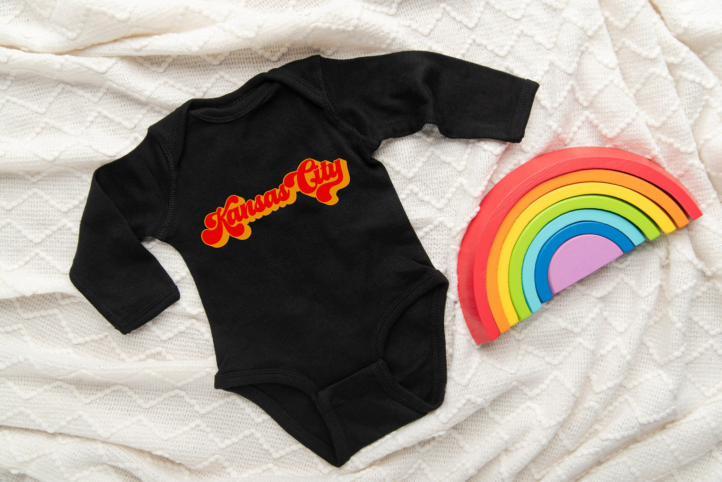 MADE IN KC Kansas City Arrowhead Gerber onesie® brand unisex 0-24 months baby shower gift bodysuit Football