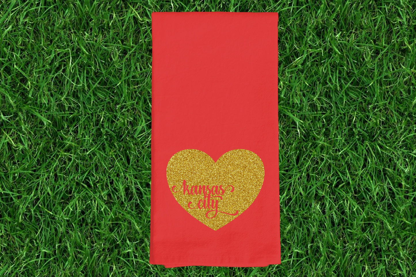 MADE IN KC! Kansas City Heart Kitchen Towel - Perfect for game day! Housewarming Gift - Football at Arrowhead - First Apartment / House