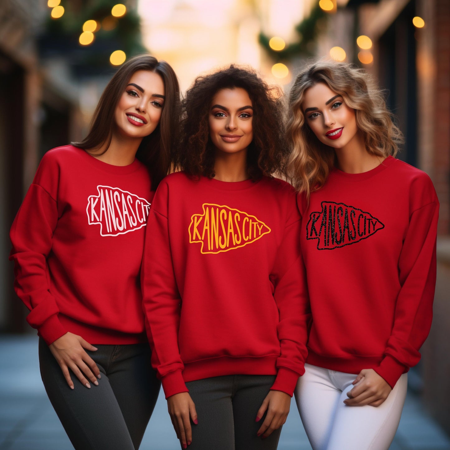Pick Arrowhead Color Kansas City Red T-Shirt or Sweatshirt | Made here in KC! | Perfect for Game Day! | Soft!
