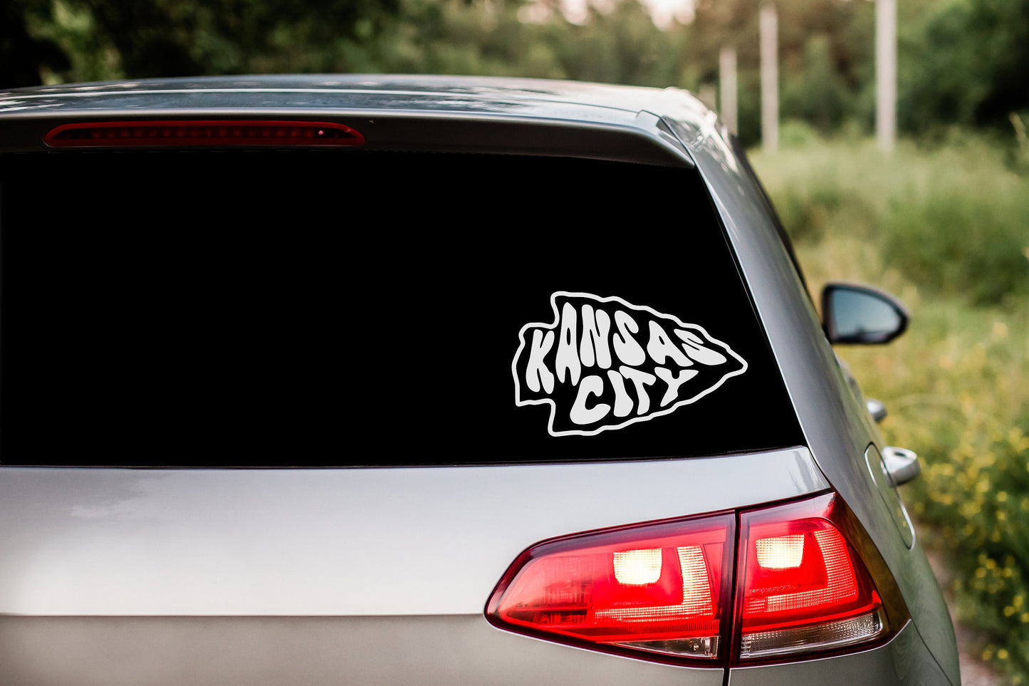 Kansas City Arrowhead Decal for Car, Truck, Water Bottle, Tumbler Sticker KC Football