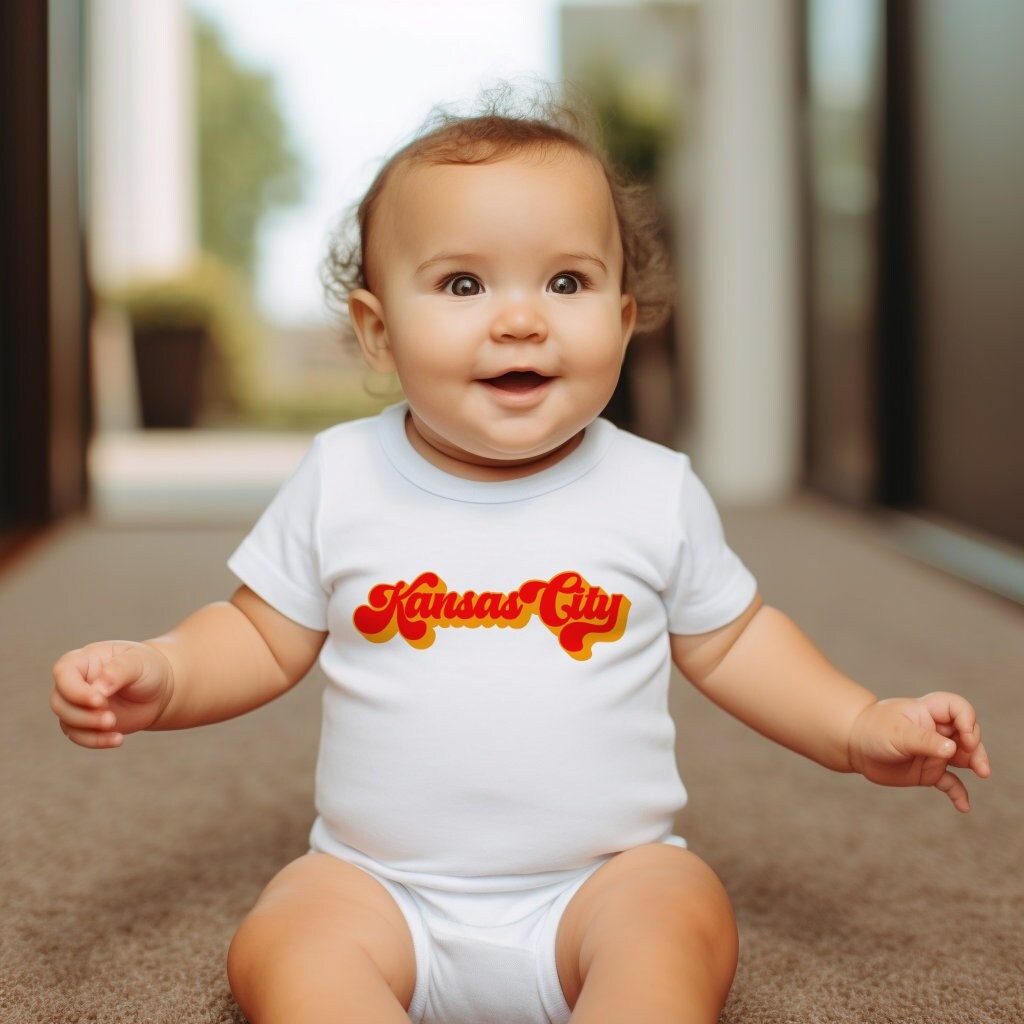 MADE IN KC Kansas City Arrowhead Gerber onesie® brand unisex 0-24 months baby shower gift bodysuit Football