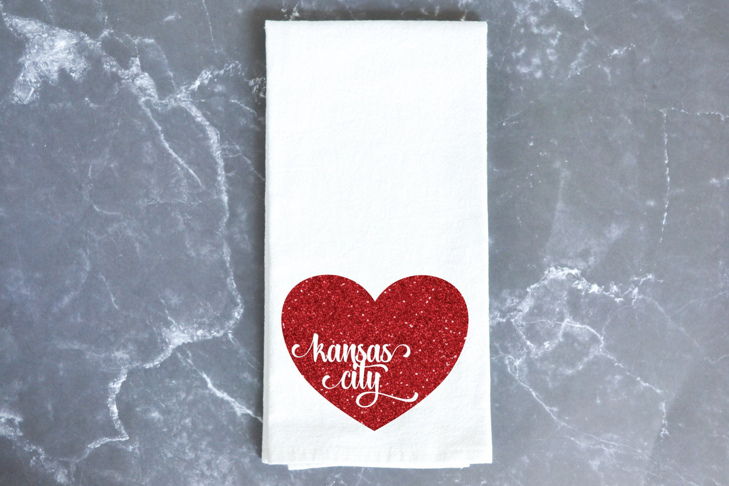 MADE IN KC! Kansas City Heart Kitchen Towel - Perfect for game day! Housewarming Gift - Football at Arrowhead - First Apartment / House