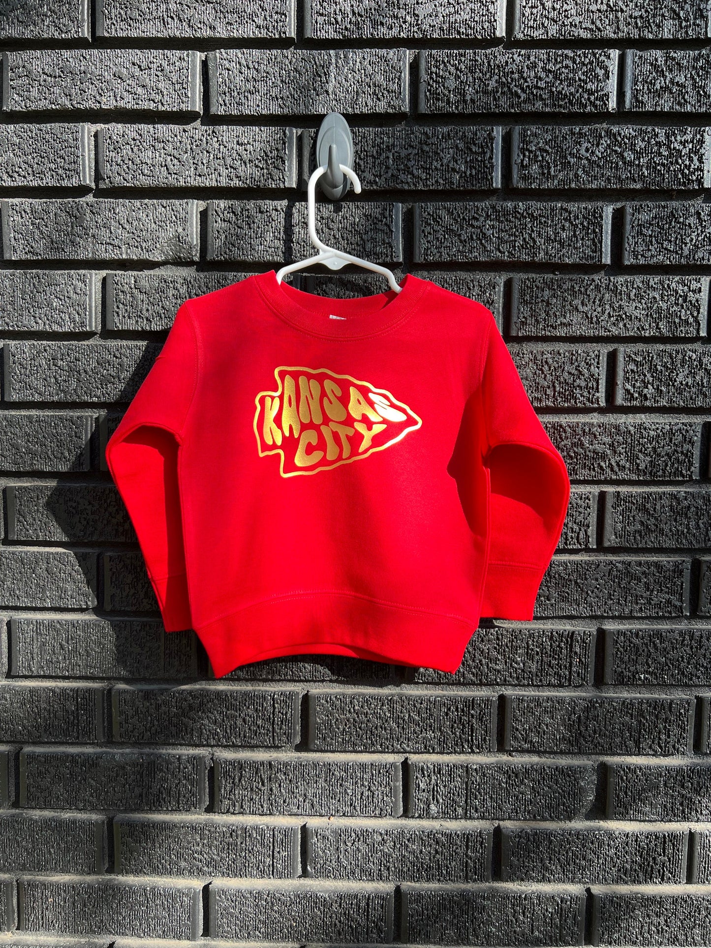 Toddler Youth Kansas City Retro Arrowhead | Red Sweatshirt Long & Short Sleeve T-Shirt | Perfect for Game Day! | Soft!