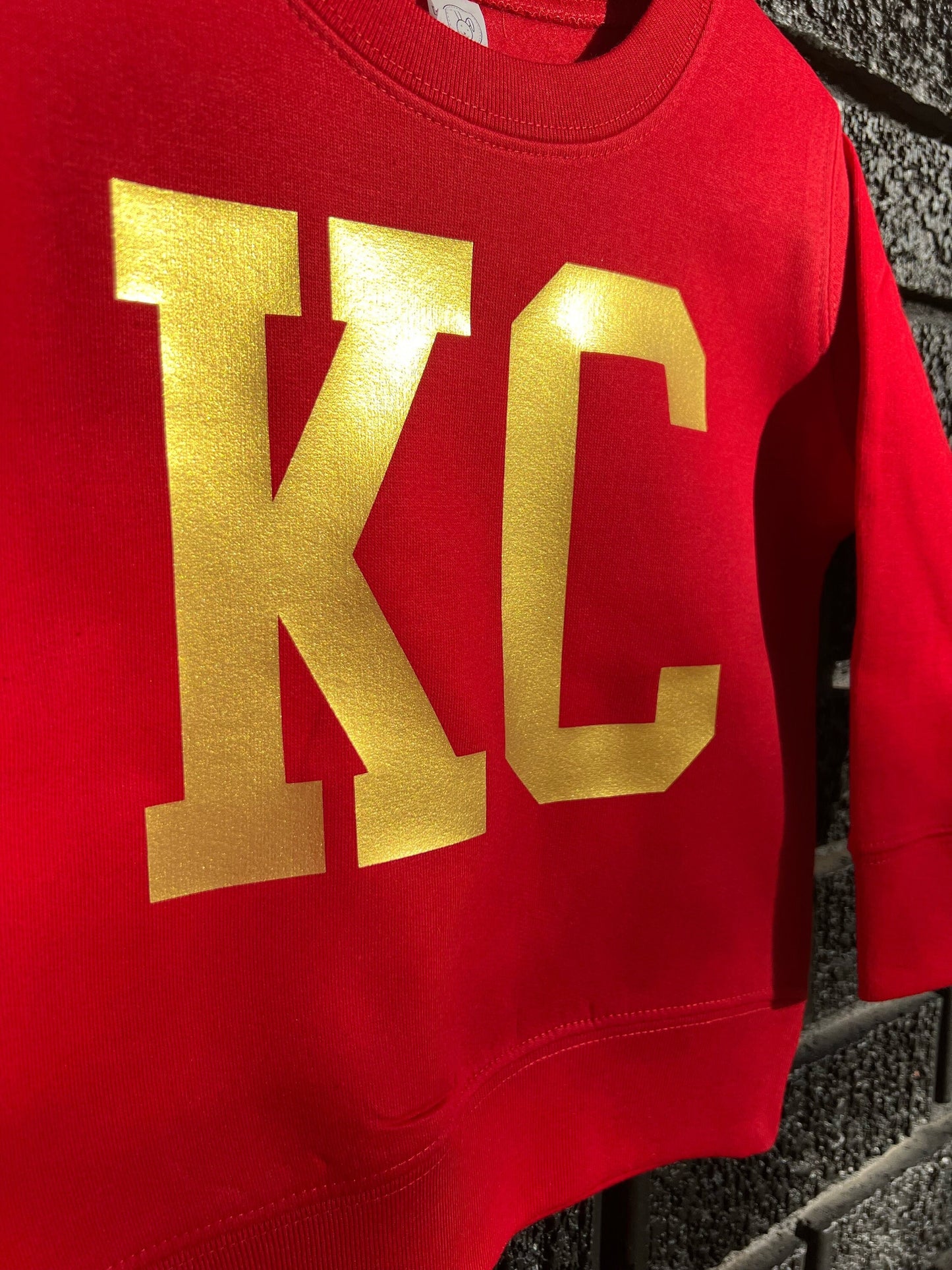 MADE IN KC Big Block Kansas City Toddler Arrowhead Red Sweatshirt Long & Short Sleeve T-Shirt | Perfect for Game Day! | Super Soft!