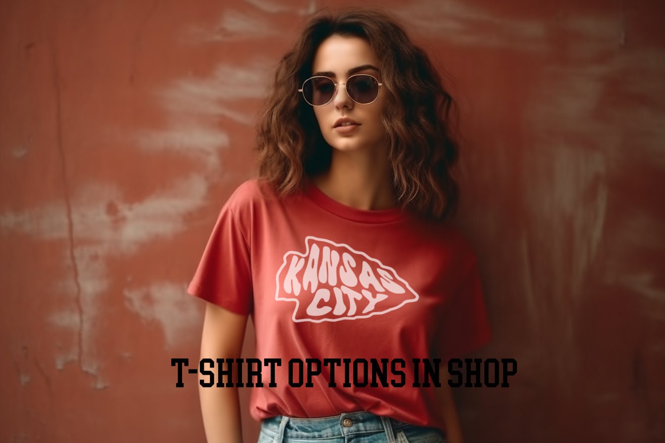 Kansas City Retro Arrowhead | Red T-Shirt or Sweatshirt | Made here in KC! | Perfect for Game Day! | Super soft! Mommy daddy & me matching |
