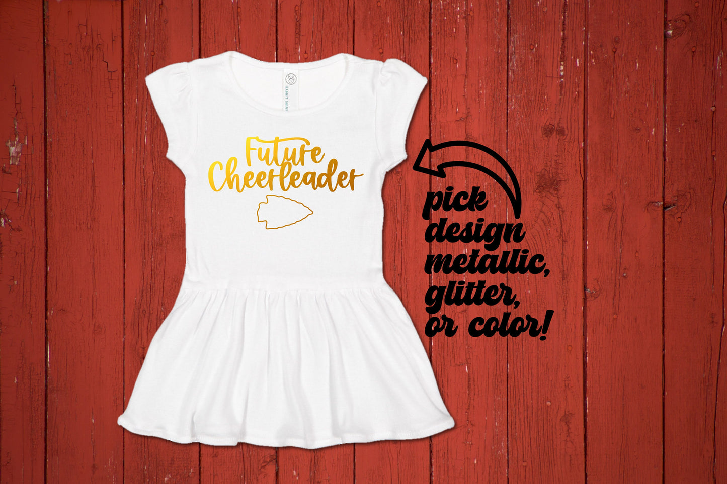 Kansas City Future Cheerleader Arrowhead Dress Baby Infant | shower gift bodysuit | | Football | Made here in KC!
