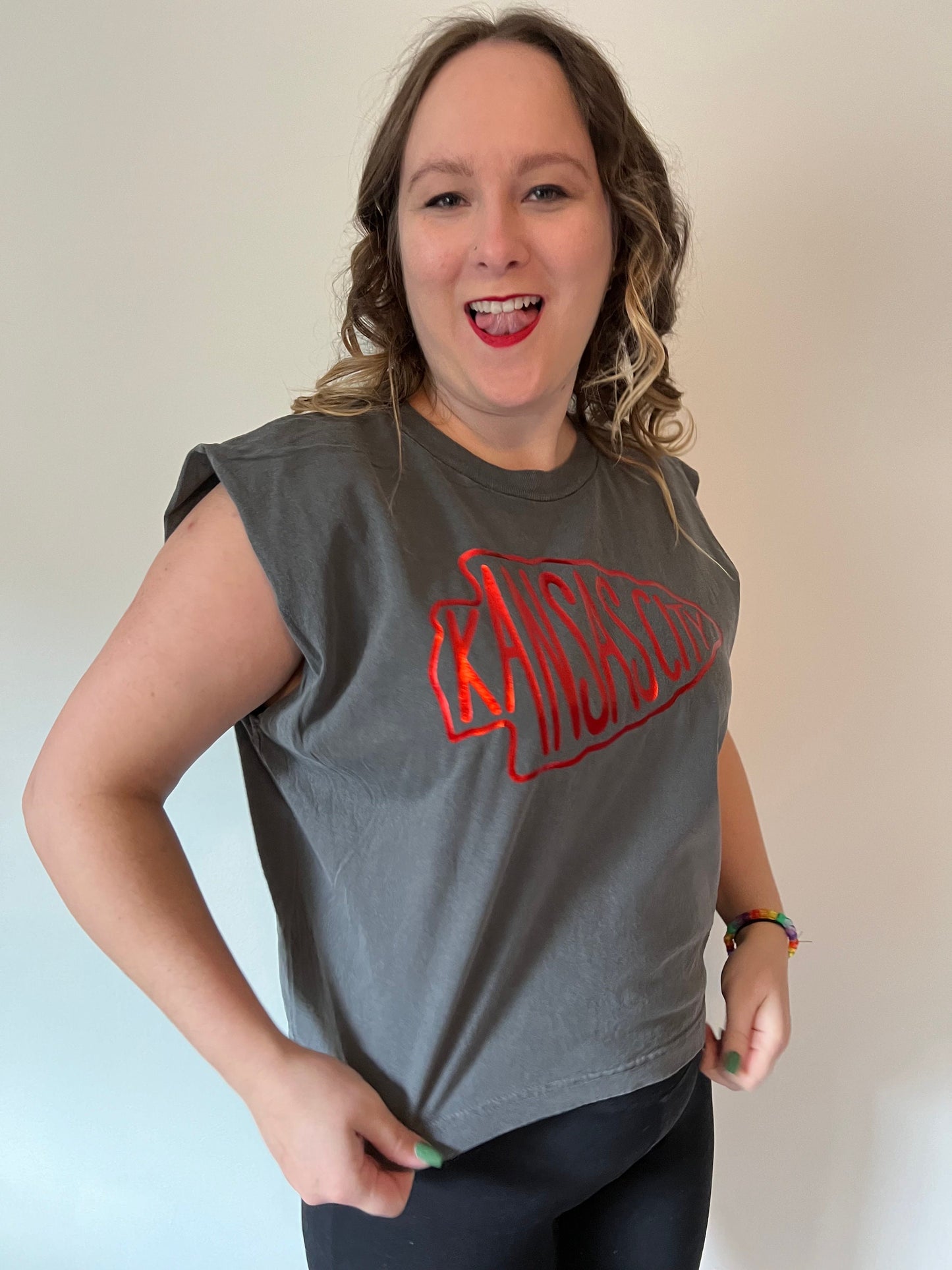 Kansas City Boxy Crop Tank | Pick Arrowhead Color | Made here in KC! | Perfect for Game Day! | Soft! | American Apparel Brand Muscle Tee