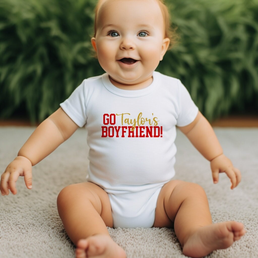 Go Taylor's Boyfriend! Infant Kansas City Red Sweatshirt Long & Short Sleeve T-Shirt | Game Day | Soft! | Made here in KC! Traylor