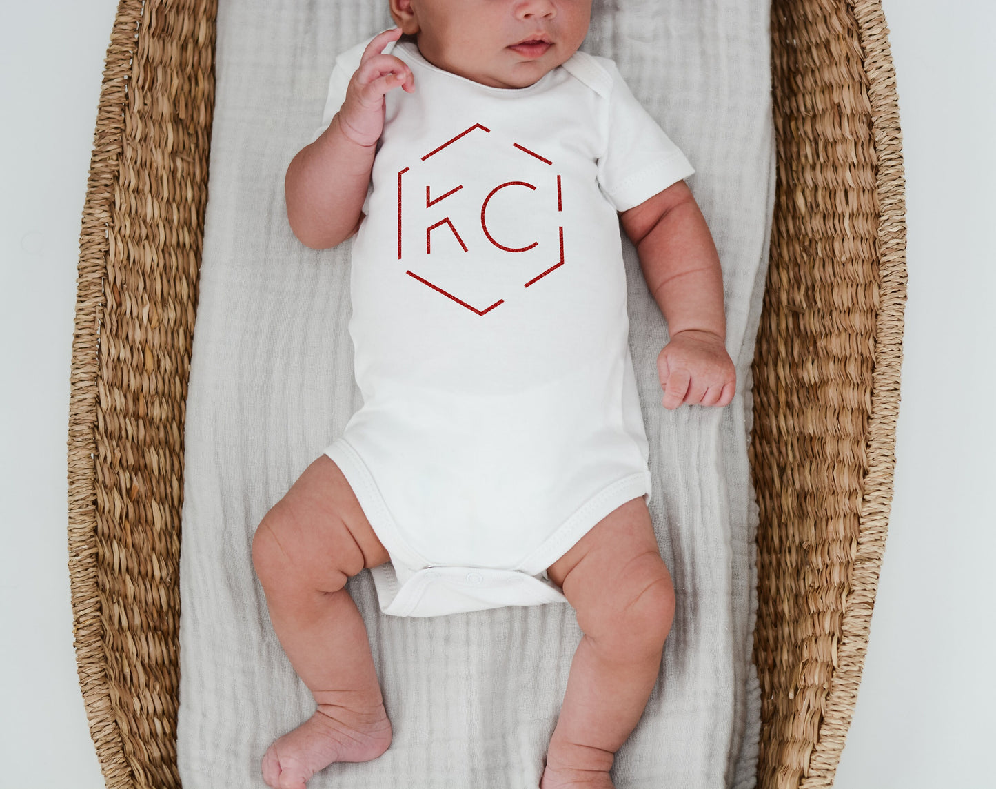 MADE IN KC Kansas City Arrowhead Gerber onesie® brand unisex 0-24 months baby shower gift bodysuit Football