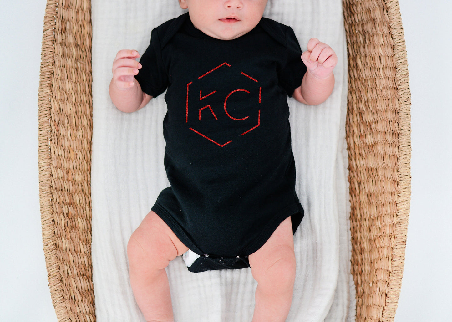 MADE IN KC Kansas City Arrowhead Gerber onesie® brand unisex 0-24 months baby shower gift bodysuit Football