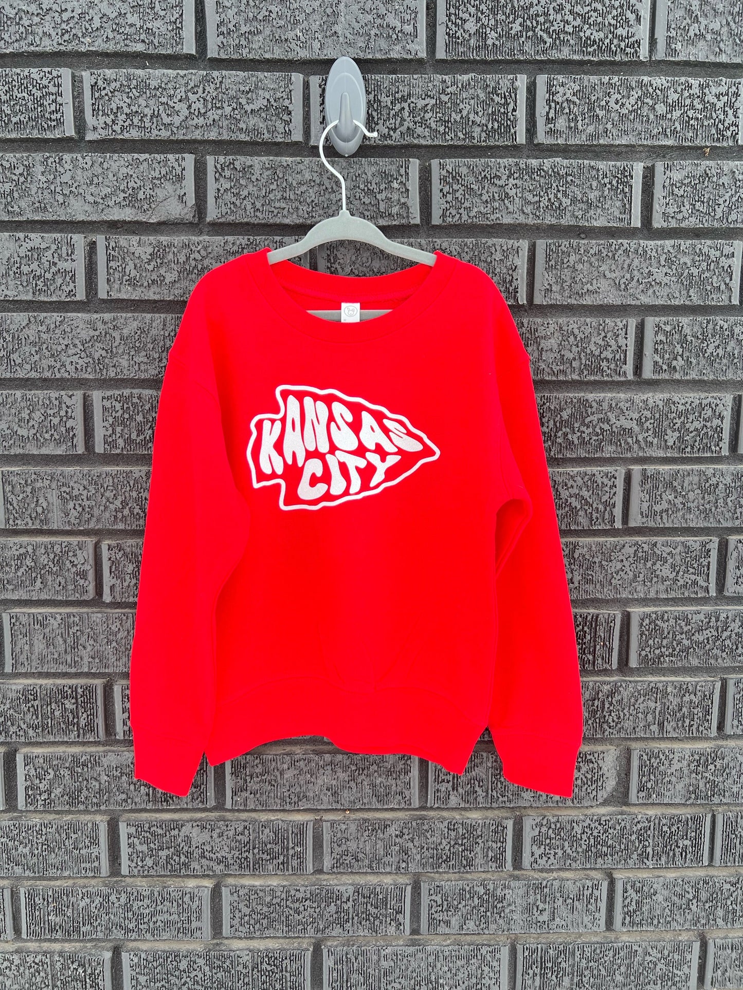 Toddler Youth Kansas City Retro Arrowhead | Red Sweatshirt Long & Short Sleeve T-Shirt | Perfect for Game Day! | Soft!