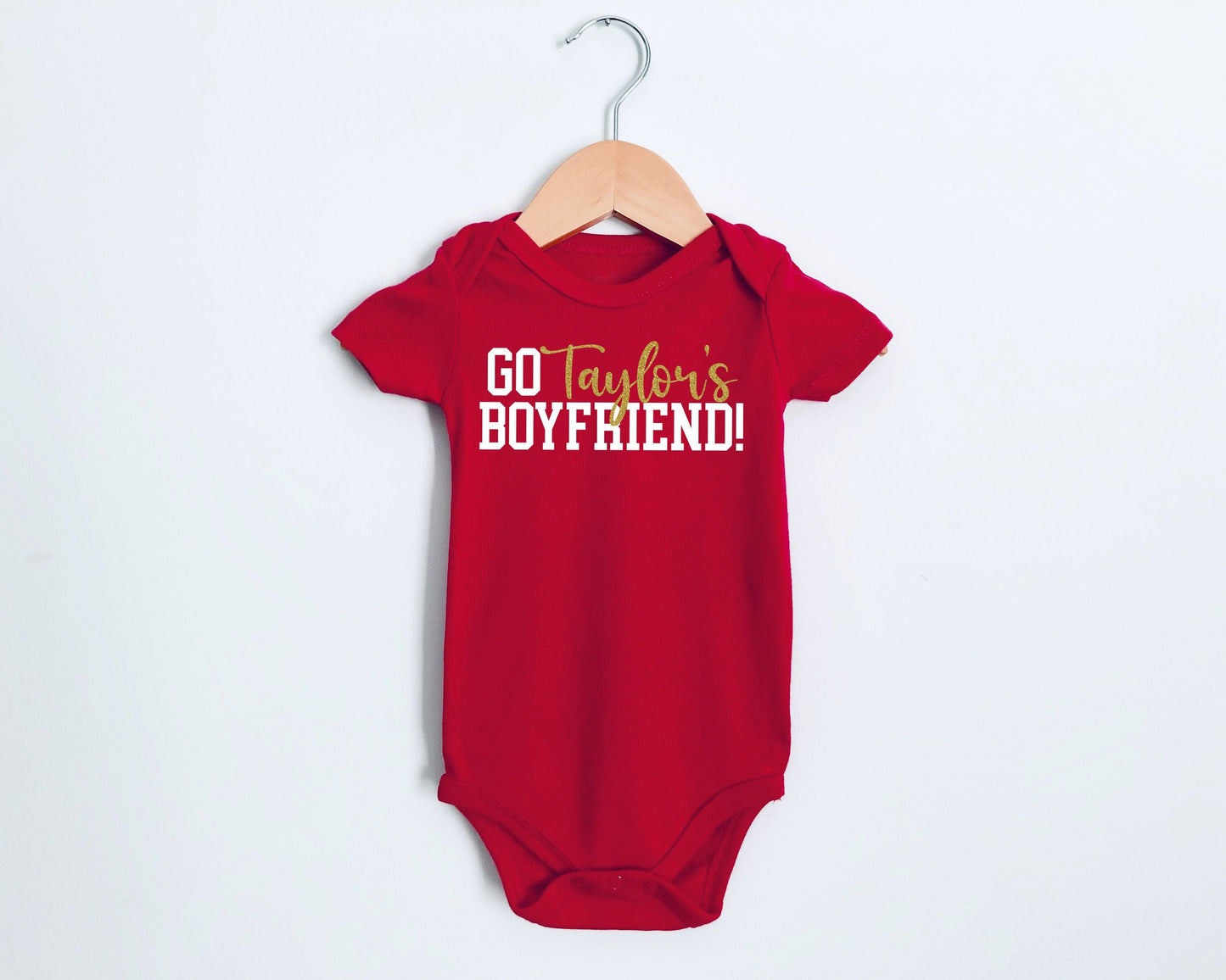 Go Taylor's Boyfriend! Infant Kansas City Red Sweatshirt Long & Short Sleeve T-Shirt | Game Day | Soft! | Made here in KC! Traylor