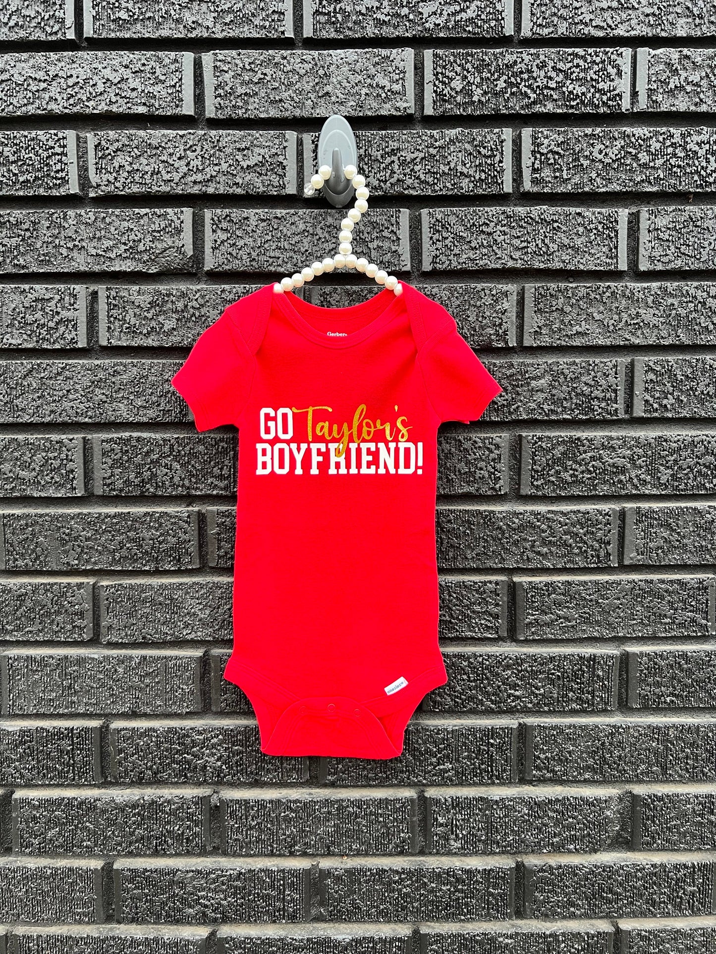 Go Taylor's Boyfriend! Infant Kansas City Red Sweatshirt Long & Short Sleeve T-Shirt | Game Day | Soft! | Made here in KC! Traylor